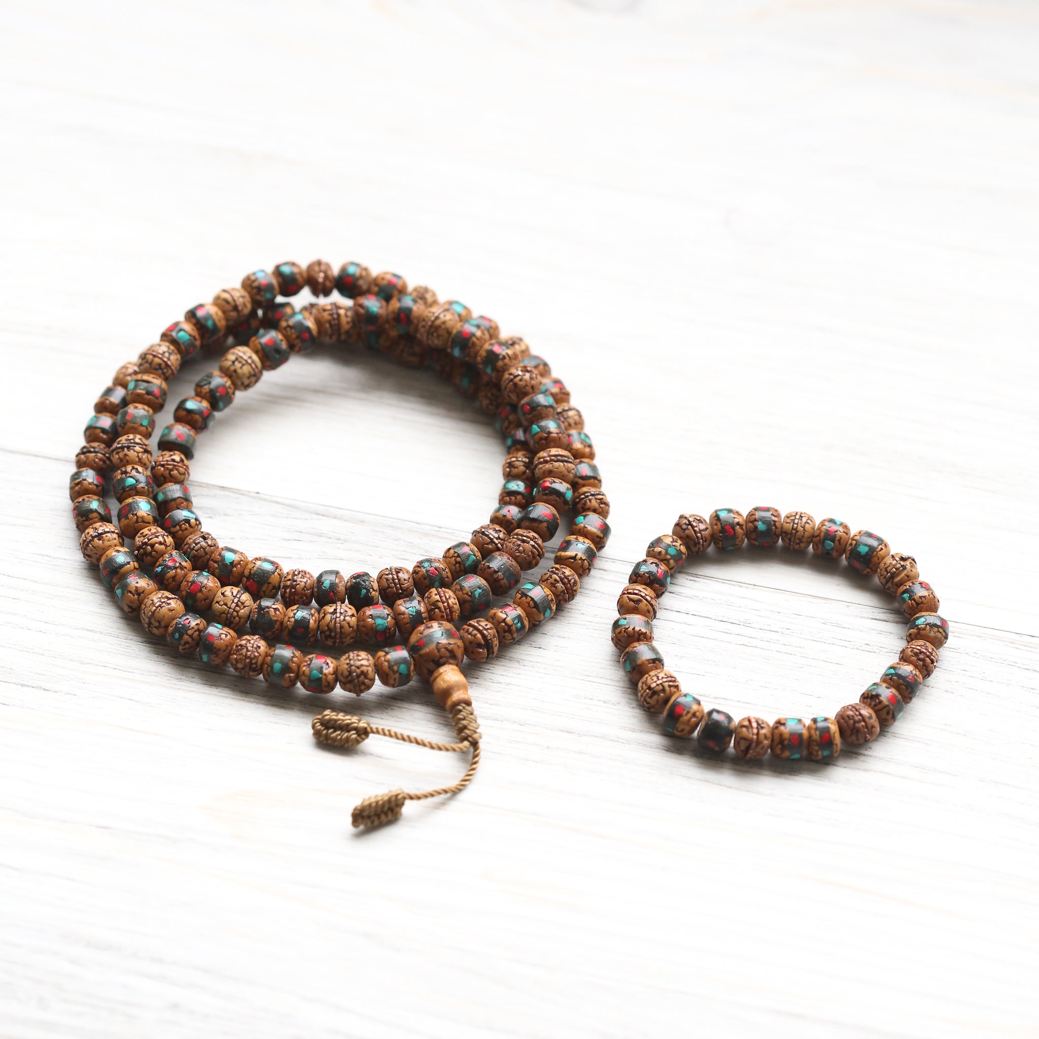 Art & Heritage Inlaid Rudraksha Mala