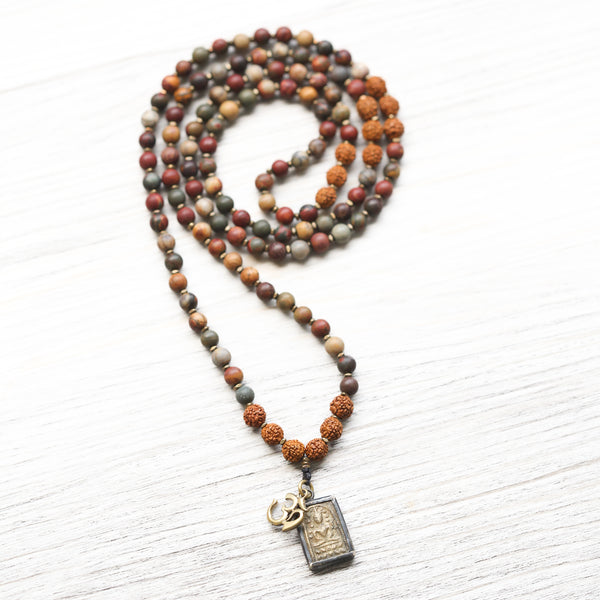 Grounded Thai Buddha Riverstone Mala - DharmaShop