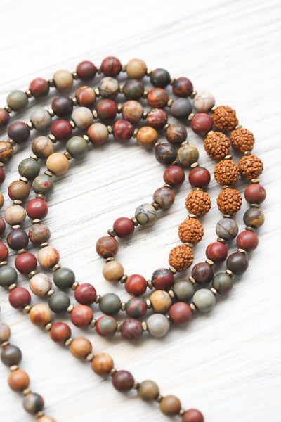 Grounded Thai Buddha Riverstone Mala