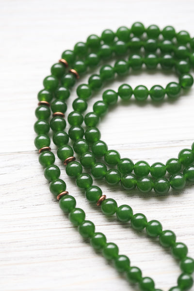 Puerta del Cielo Dzi Corazón Chakra Jade Mala