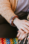 Tibetan Agate Dzi & Bodhi Wrist Mala