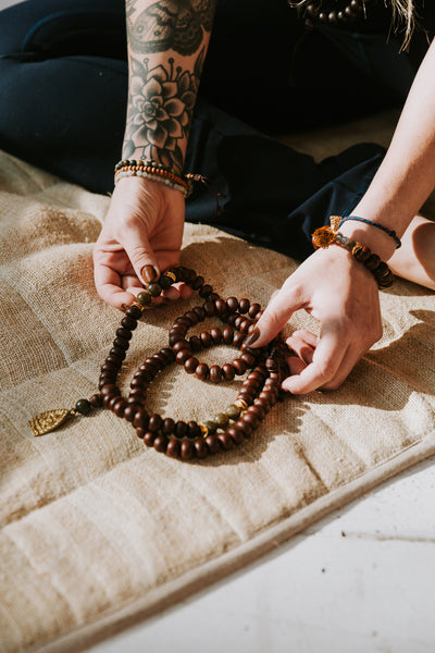 Energizing Bodhi Seed Mala & Bracelet Set