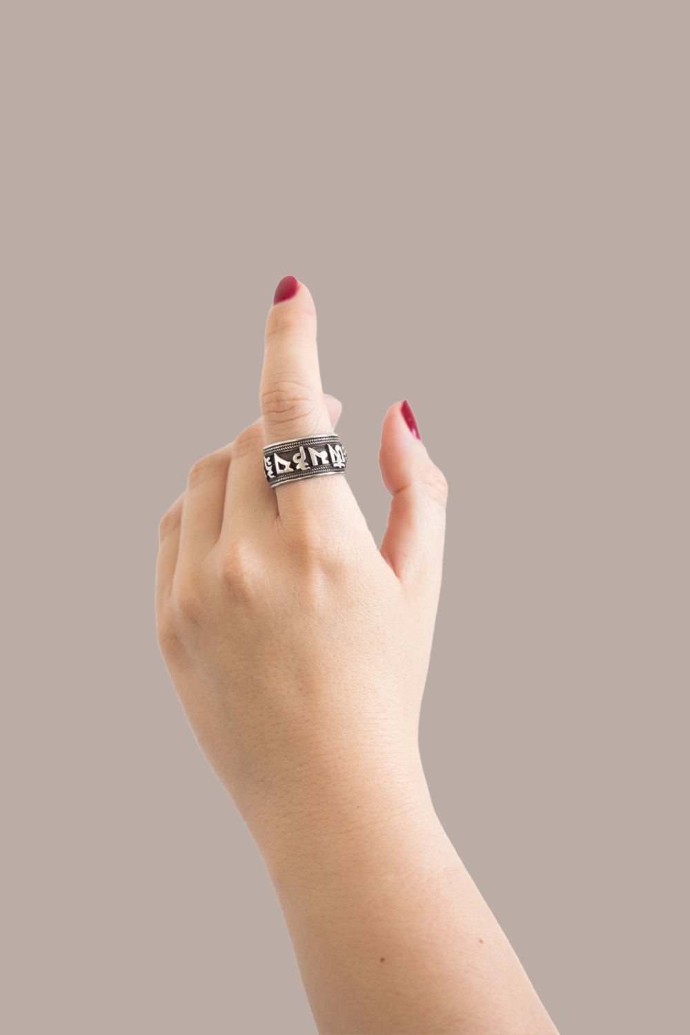 Tibetan Mantra Men's Ring