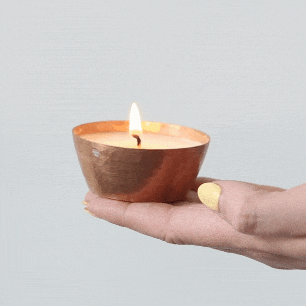Ayurvedic Copper Candle - Sandalwood & Amber