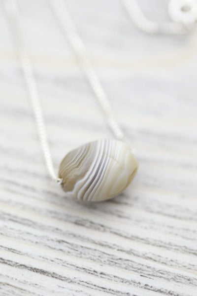 Dzi Beads Ancient White Sulemani Agate Bead DZ185