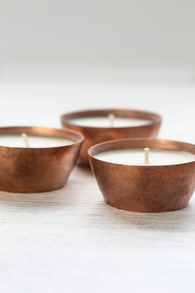 Hammered Copper Bowl Candle - Sandalwood & Amber HOME029