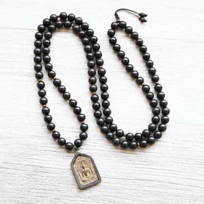 Mala Beads Shungite Mineral Healer & Thai Amulet Mala ML872