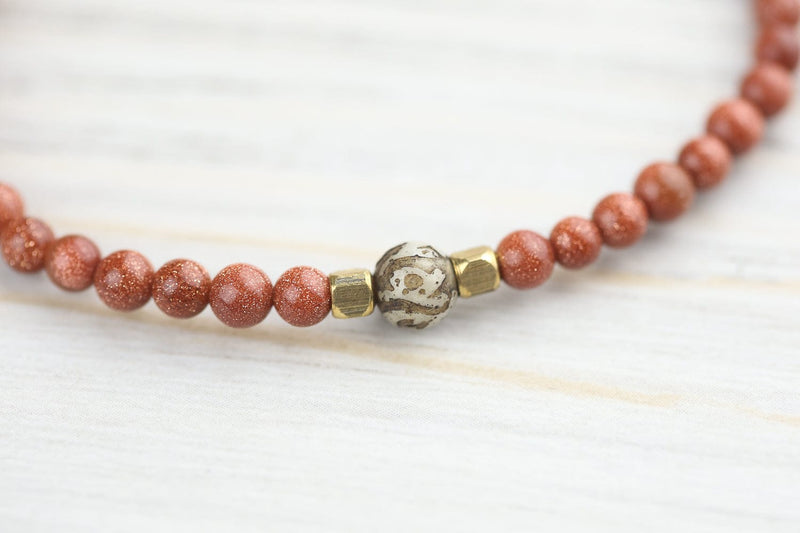 Mala Beads Sunstone Inner Light Within Bracelet