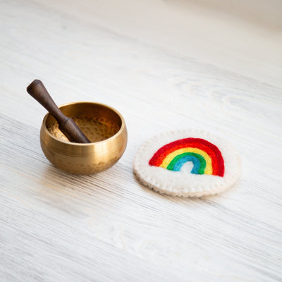 Singing Bowls 1 Bowl + Rainbow Cushion Little Explorers Singing Bowl Set SB246.rainbow