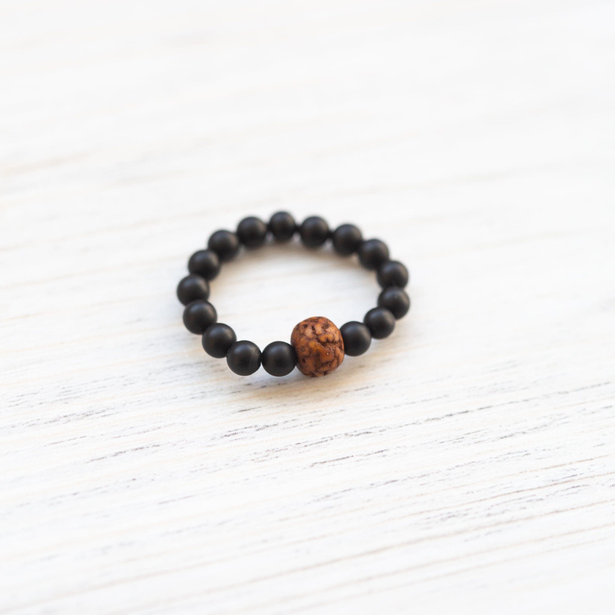 Wrist Malas Onyx / Small Buddhist Affirmations Rings JR307.SM