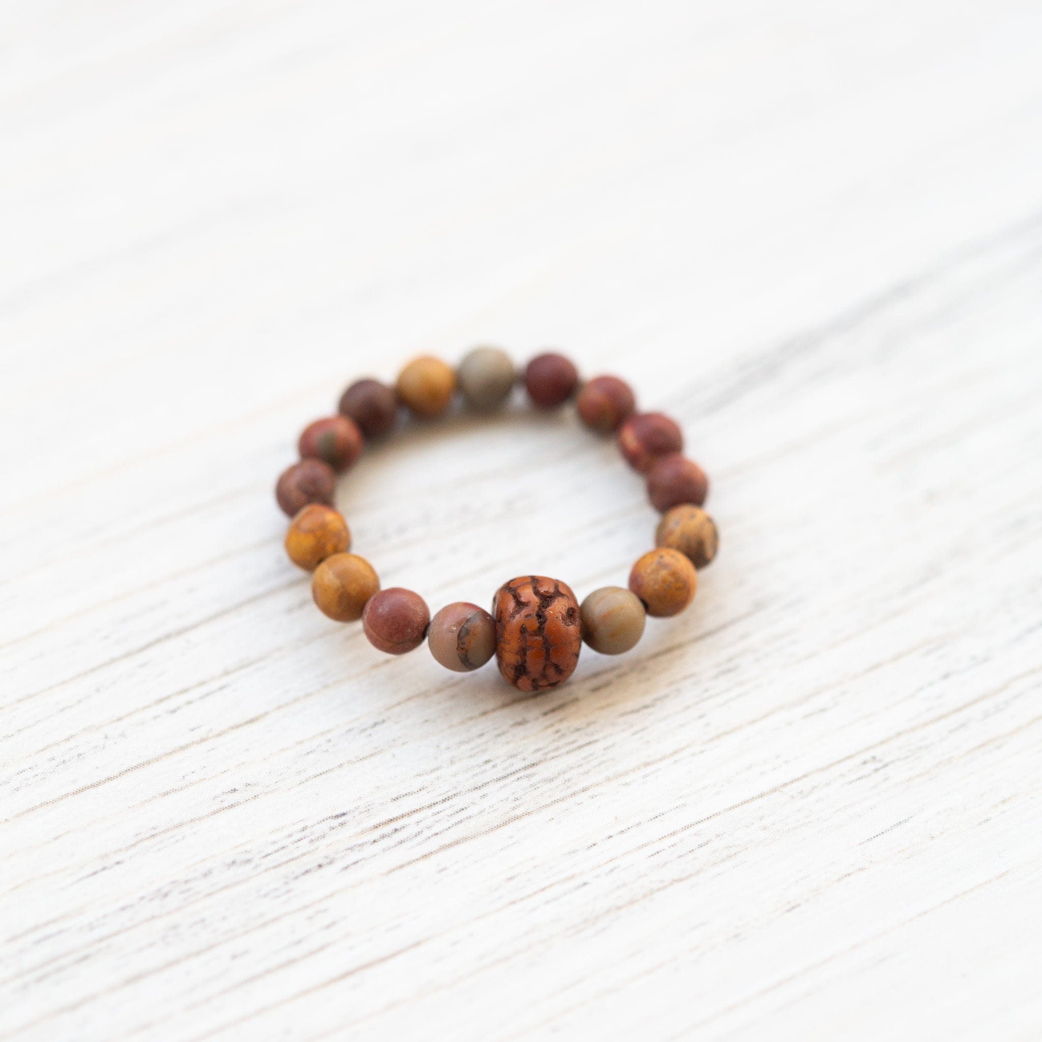 Wrist Malas Riverstone / Small Buddhist Affirmations Rings JR312.SM