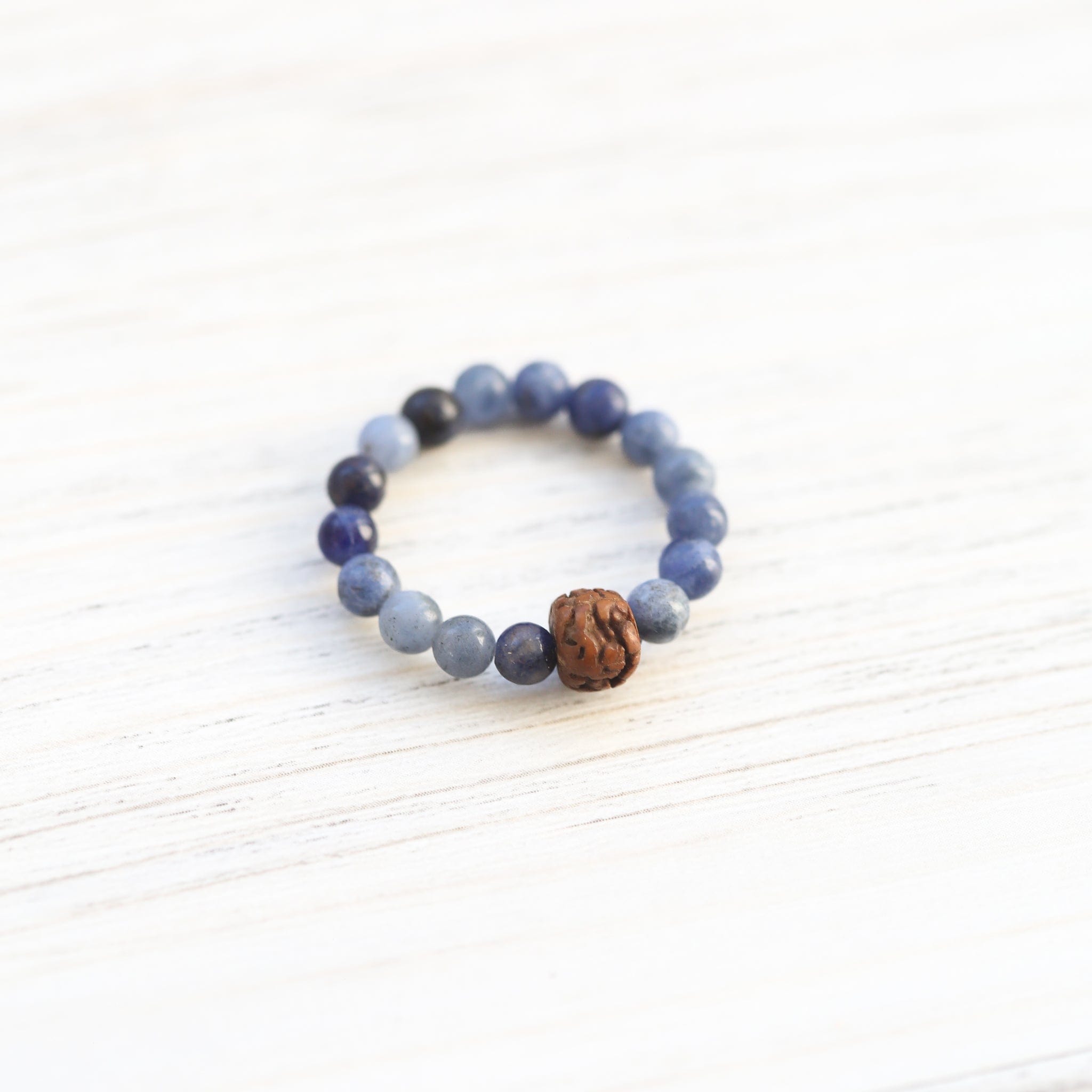 Wrist Malas Sodalite / Small Buddhist Affirmations Rings JR310.SM