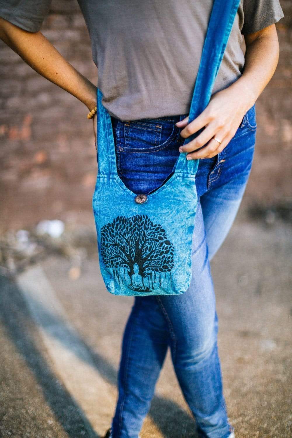 Tree of Life Crossbody Bag Blue | Cultural Elements