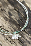 Bracelets Aventurine and Silver Elephant Charm Bracelet JB674