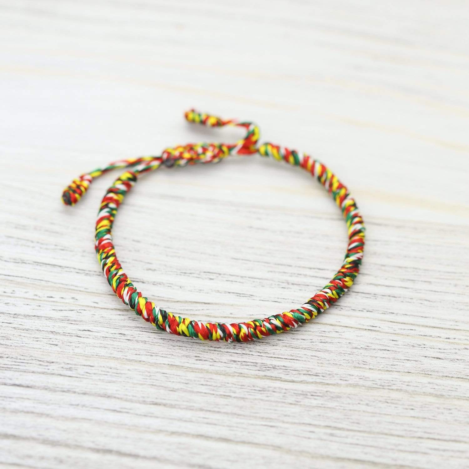 Colorful Handmade Bracelets Made Of Beads And Thread Stock Photo