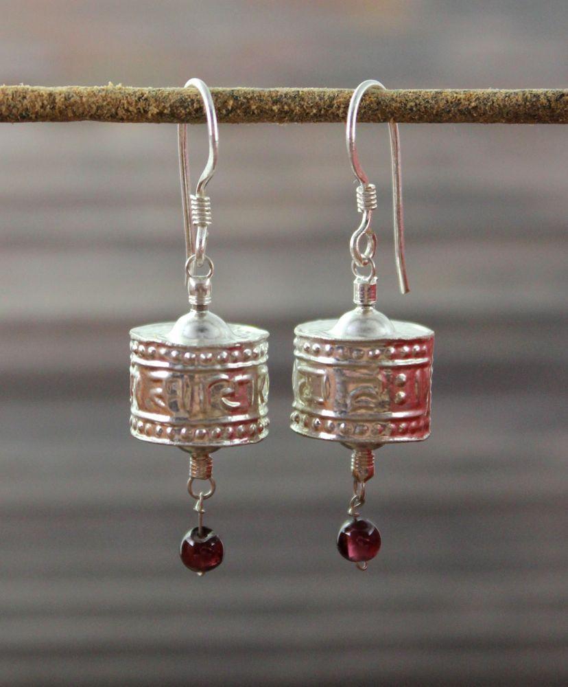 Prayer sales wheel earrings