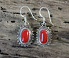 Earrings Default Simple Silver and Tibetan Coral Earrings je260