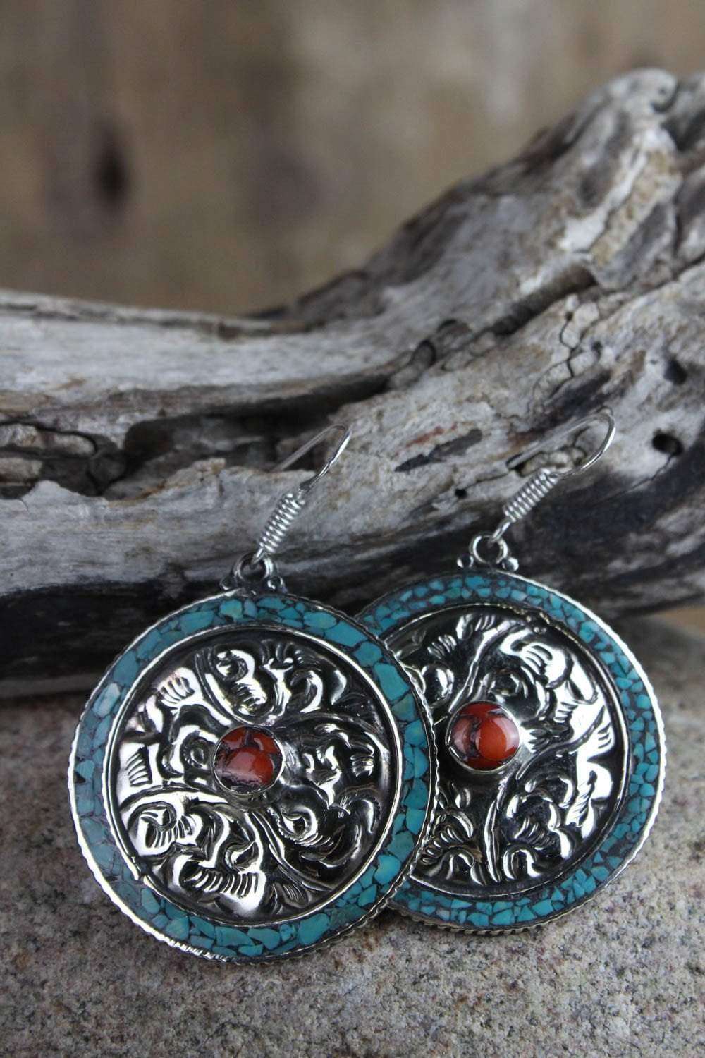 Tibetan on sale silver earrings