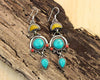 Earrings Default Turquoise Large Stone Tibetan Earrings JE360