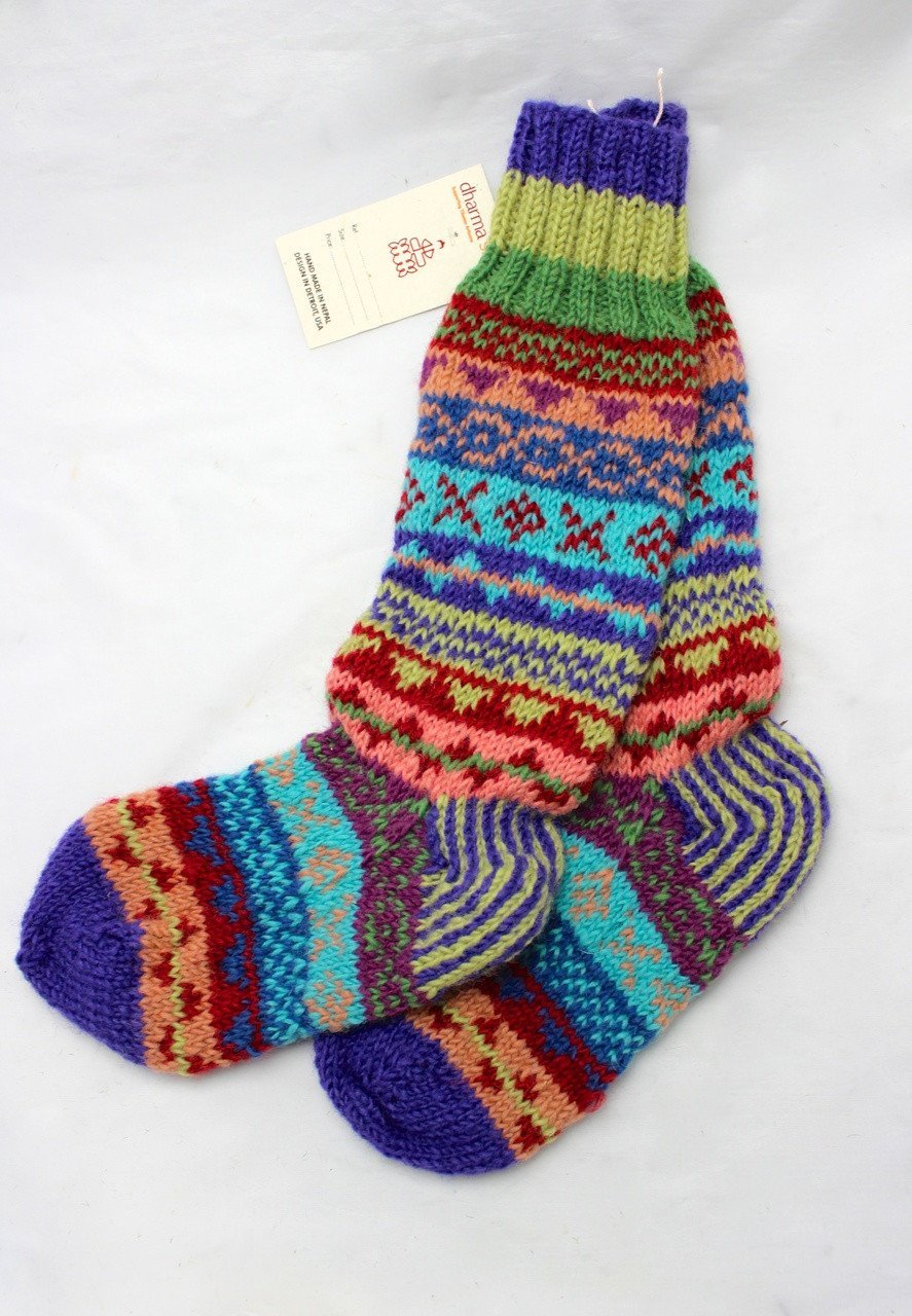 Himalayan Wool Slipper Socks from Nepal - DharmaShop