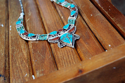 Jewelry,Mother's Day,Turquoise Default One of a Kind Modern Tibetan Turquoise Necklace jn230