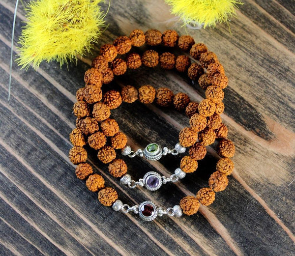 Rudraksha Gem Bracelet Stack - DharmaShop