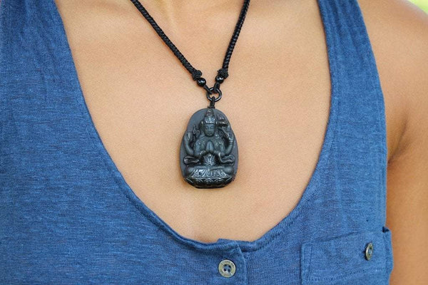 Adjustable Tibetan Onyx Chenrezig Necklace - DharmaShop