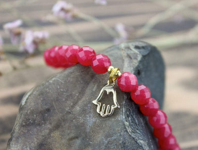 Jewelry,New Items,Under 35 Dollars Default Faceted Ruby Hamsa Wrist Mala wm320