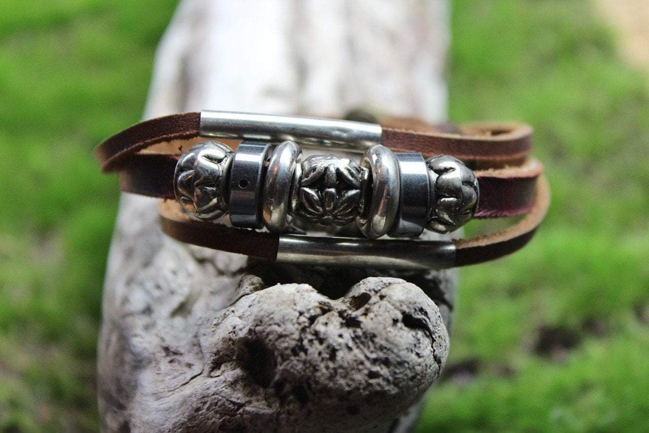 Leather snap bracelet outlet