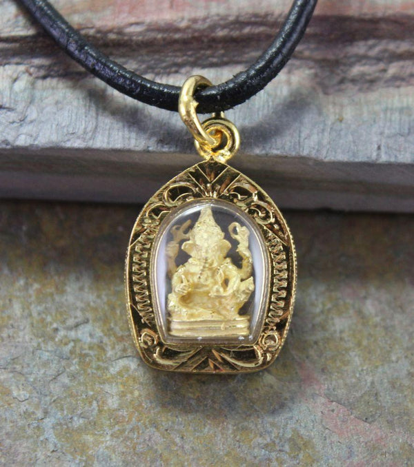 Thai Gold Ganesh Amulet - DharmaShop