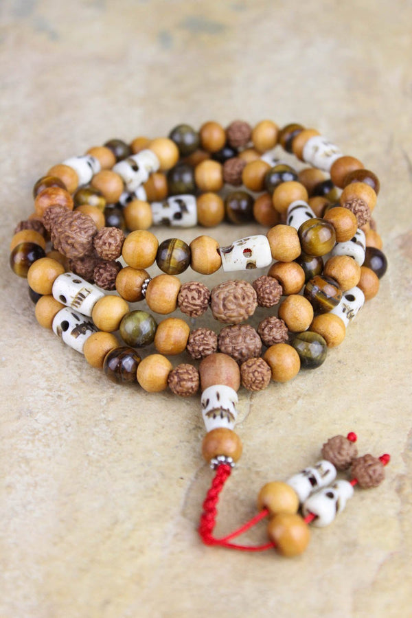 Tigers Eye Mala Beads - Tibetan Buddhist Prayer Beads