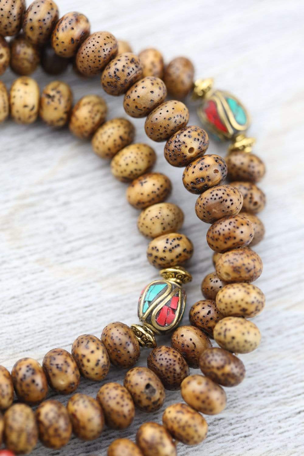 Mahakala Mala Bracelet: Mixed Natural Beads