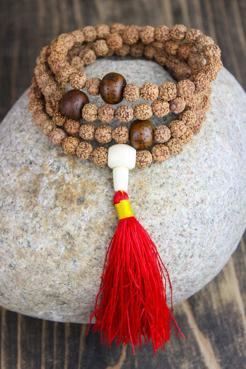 Dipendra Mala Beads Divine Treasure Bodhi Seed and Rudraksha Mala