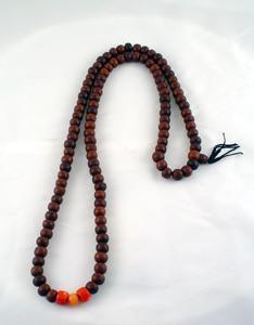 Monk's Mala with Bodhi Seed and Coral - DharmaShop