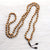 Mala Beads Hand Knotted Sandalwood Mala Brown Cord ml107