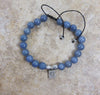 Mala Beads,Jewelry,Tibetan Style Default Blue Aventurine Lotus Wrist Mala wm067