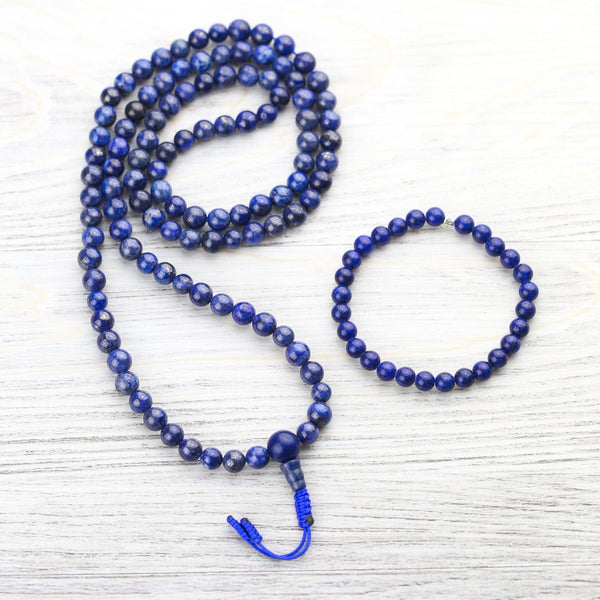 Lapis Lazuli Mala & Bracelet Set - DharmaShop