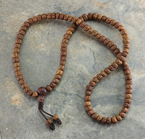 108 Bead Tibetan Sanded Rudraksha Mala - DharmaShop