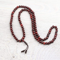 Cherry Red Cinnabar Dyed Bodhi Roots 21 high quality Beads Mala Praying Bead Buddhist