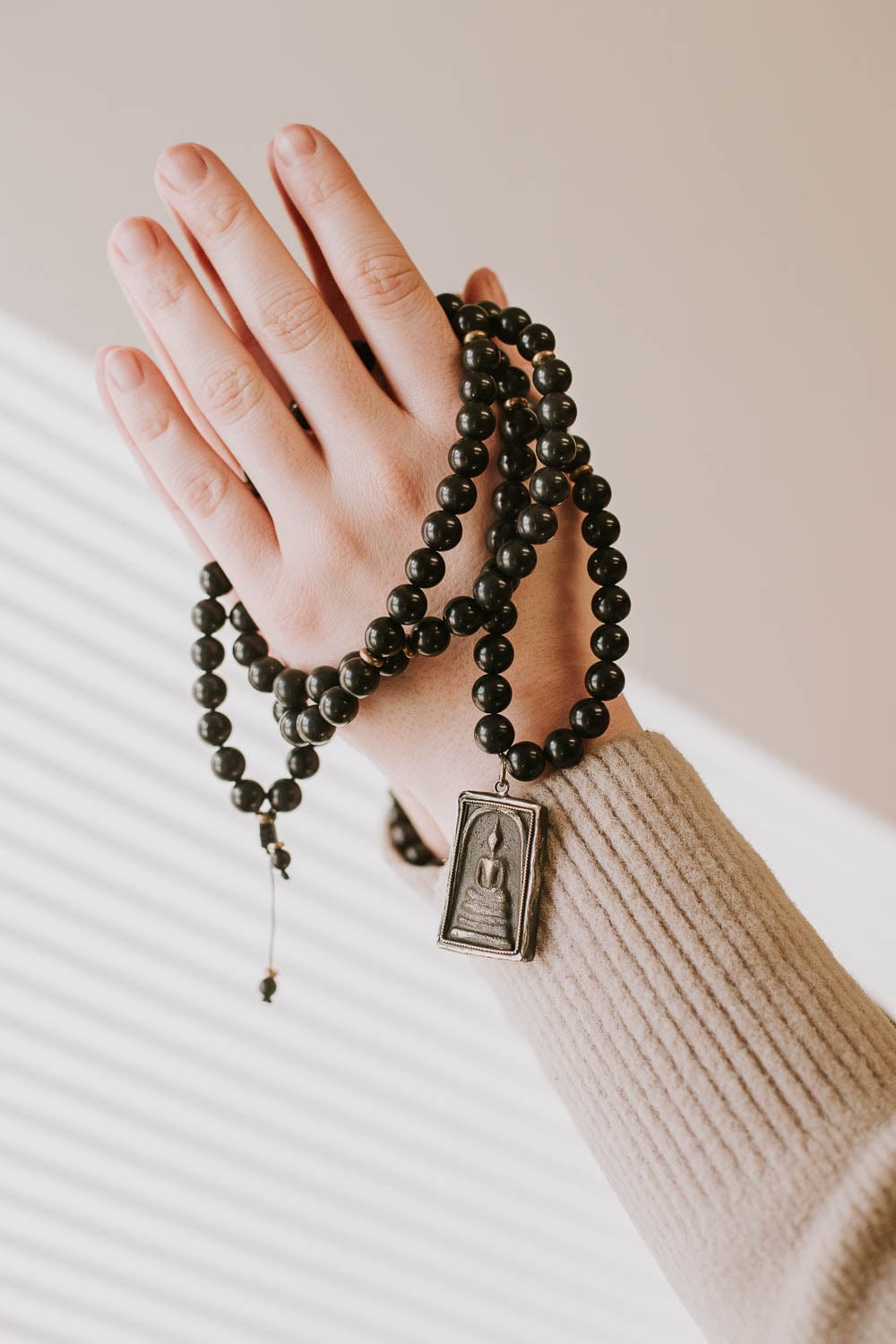 Mala Beads Shungite Mineral Healer & Thai Amulet Mala ML872