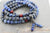 Mala Beads,Tibetan Style Default Stretchy Lapis Mala with Coral Spacers ml172