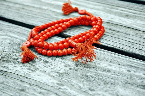 Red Bone Mala with Counters - DharmaShop