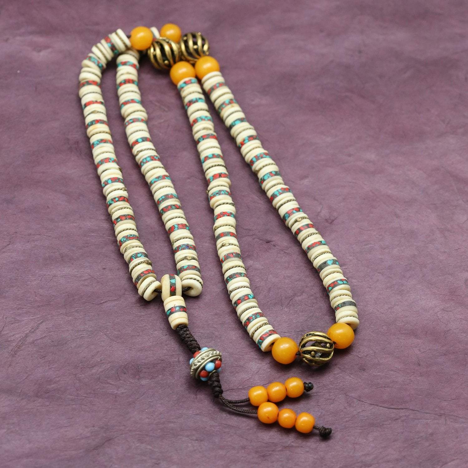 Traditional Bone Monk's Mala - DharmaShop