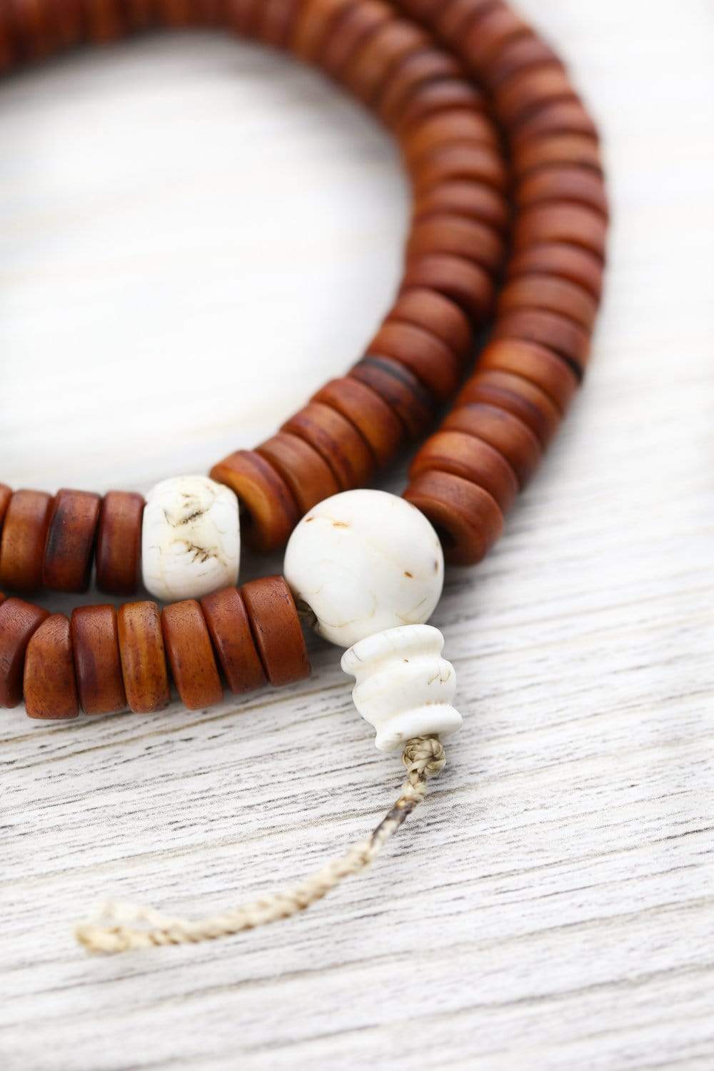 Traditional Bone Monk's Mala - DharmaShop