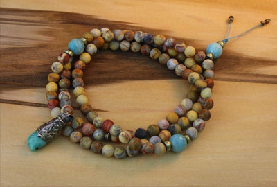 One of a Kind,Mala Beads,New Items,Tibetan Style,Men's Jewelry,Men,Women Default Tibetan Serenity Pendant Mala ml456