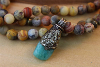 One of a Kind,Mala Beads,New Items,Tibetan Style,Men's Jewelry,Men,Women Default Tibetan Serenity Pendant Mala ml456