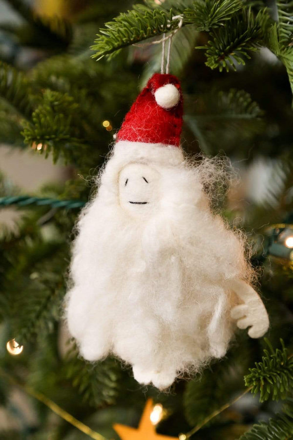 Yeti Ornament, Gentle Smile Yeti, Felt Christmas Ornament, B