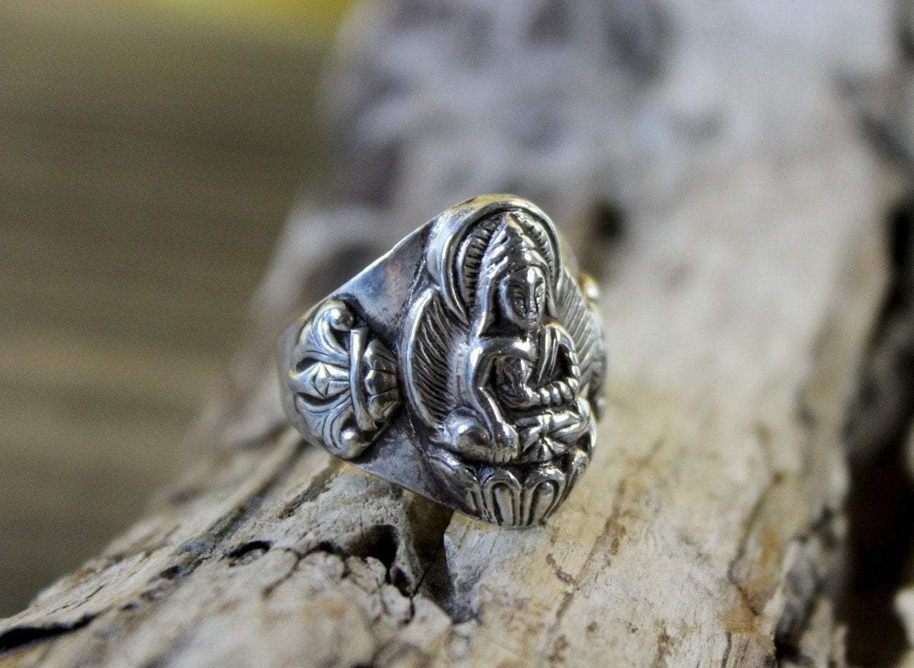 Sterling Silver Filigree Ganesha Elephant Ring, Silver Ring, Good Luck –  Indigo & Jade