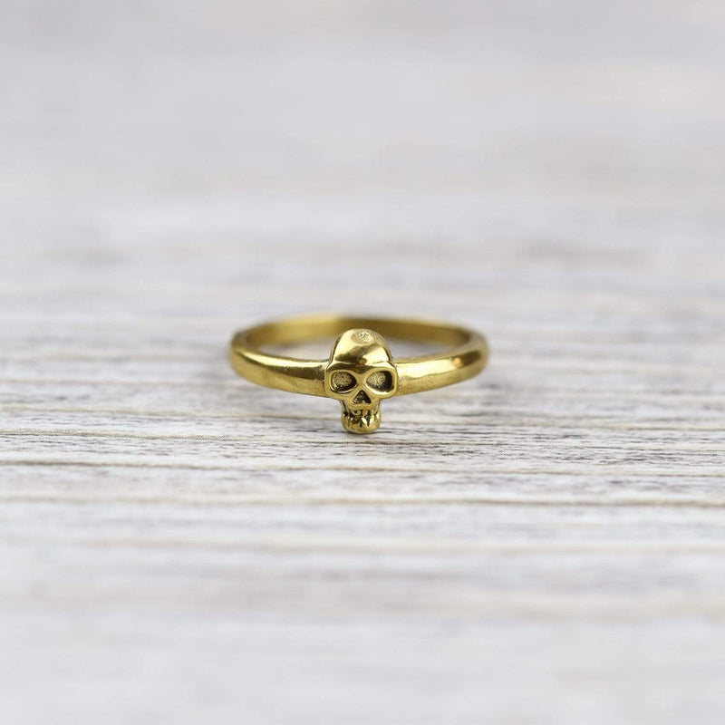 Brass Skull Impermanence Ring