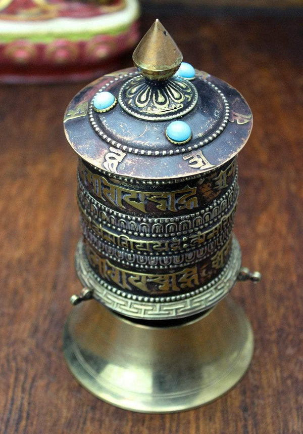 Painted Temple Prayer Wheel - DharmaShop